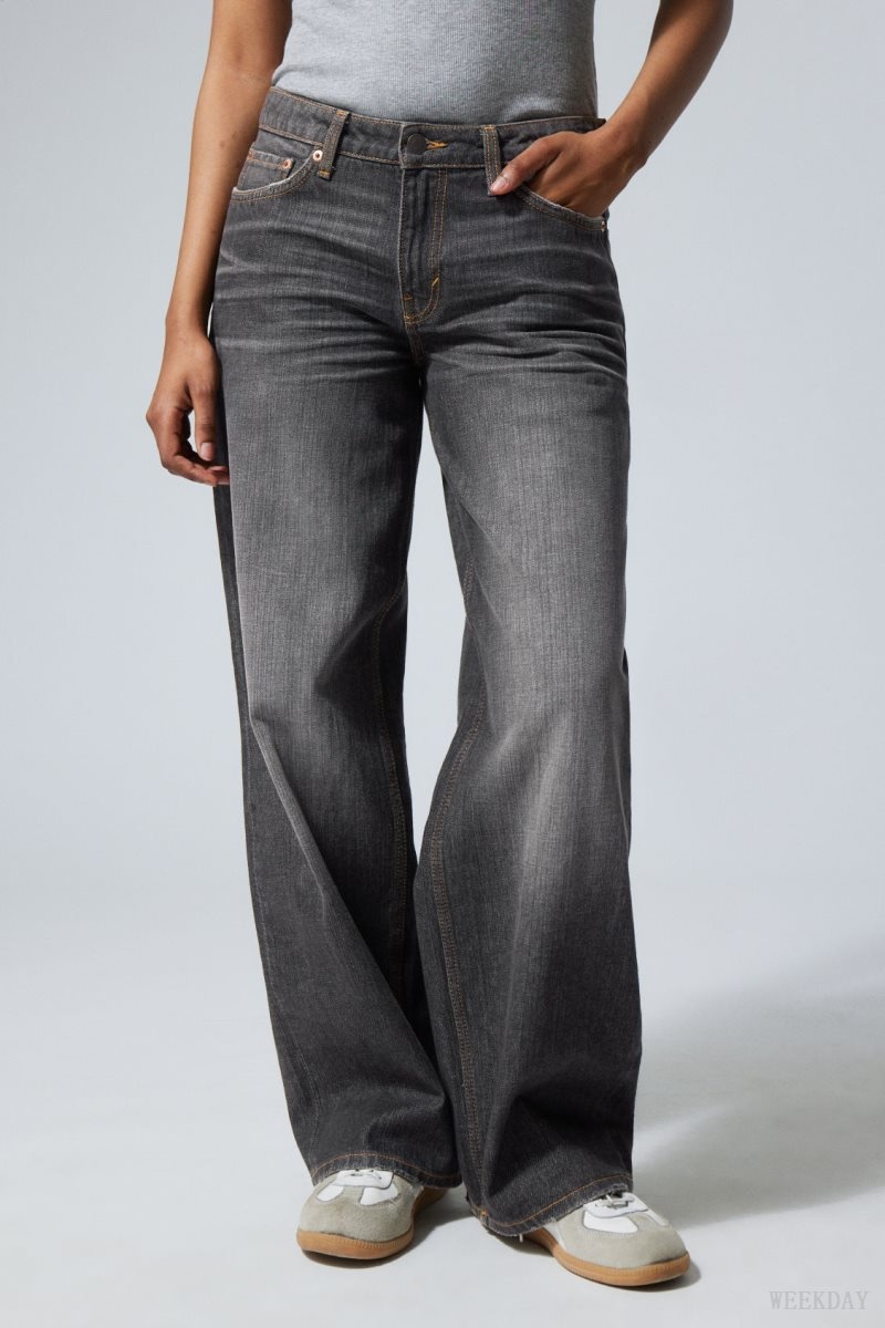 Grey Black Weekday Ample Low Loose Jeans | BZCC5494