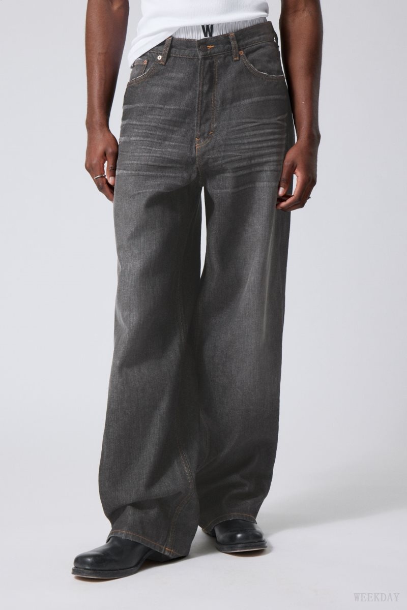 Grey Black Weekday Astro Loose Baggy Jeans | HBLR5413