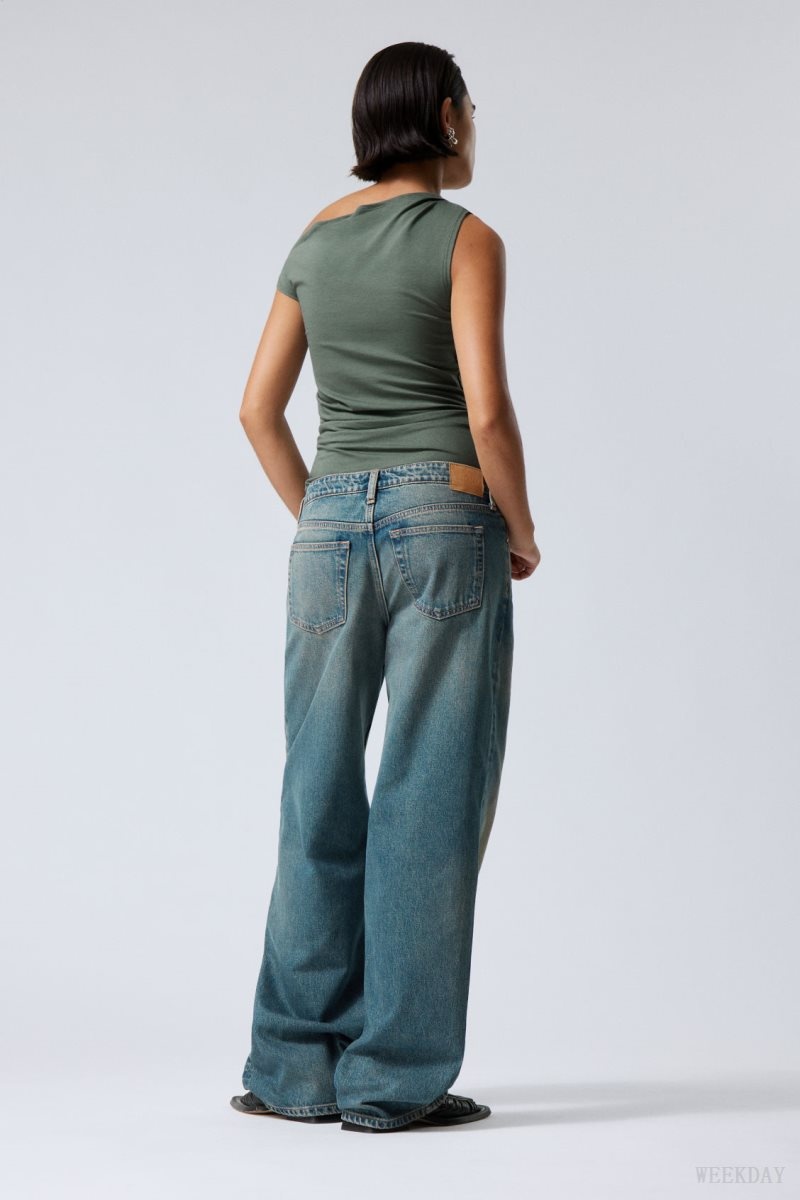 Grey Blue Weekday Ample Low Loose Jeans | OAZD4391