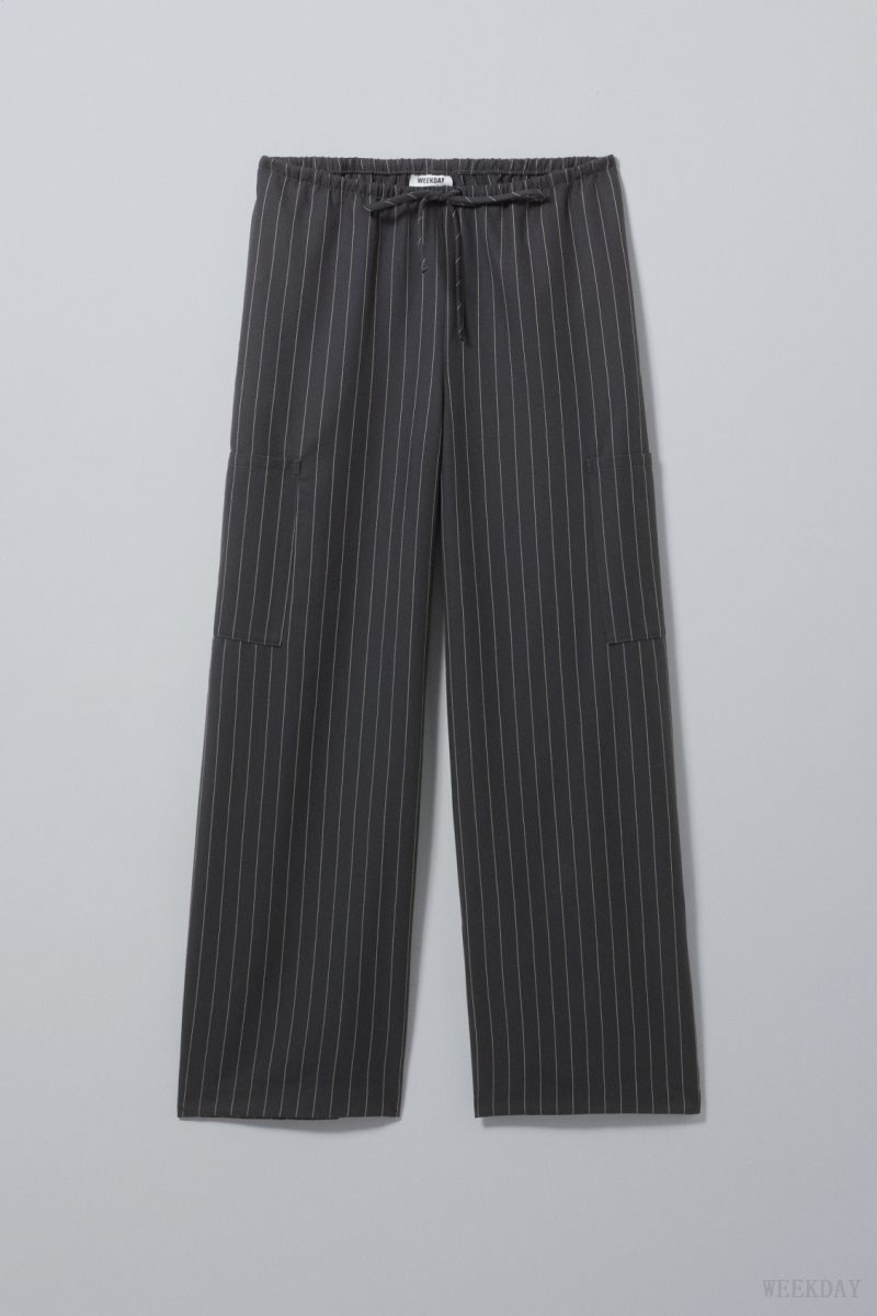 Grey Weekday Adisa Suiting Cargo Trousers | MVFF2488