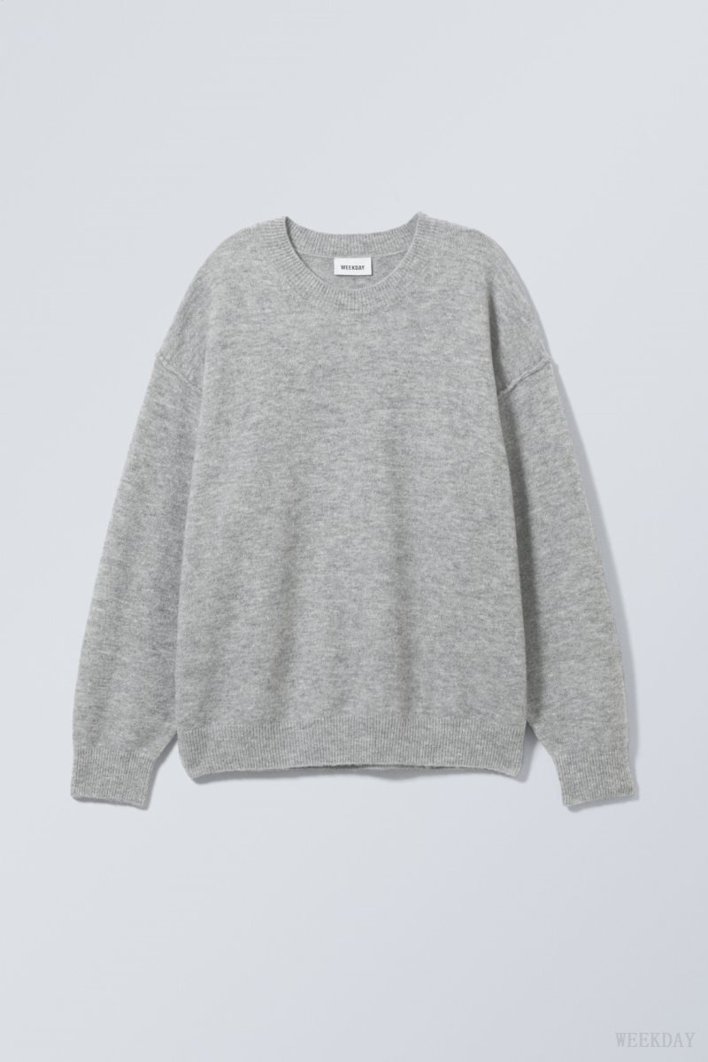 Grey Weekday Annie Knit Sweater | IGCA7355