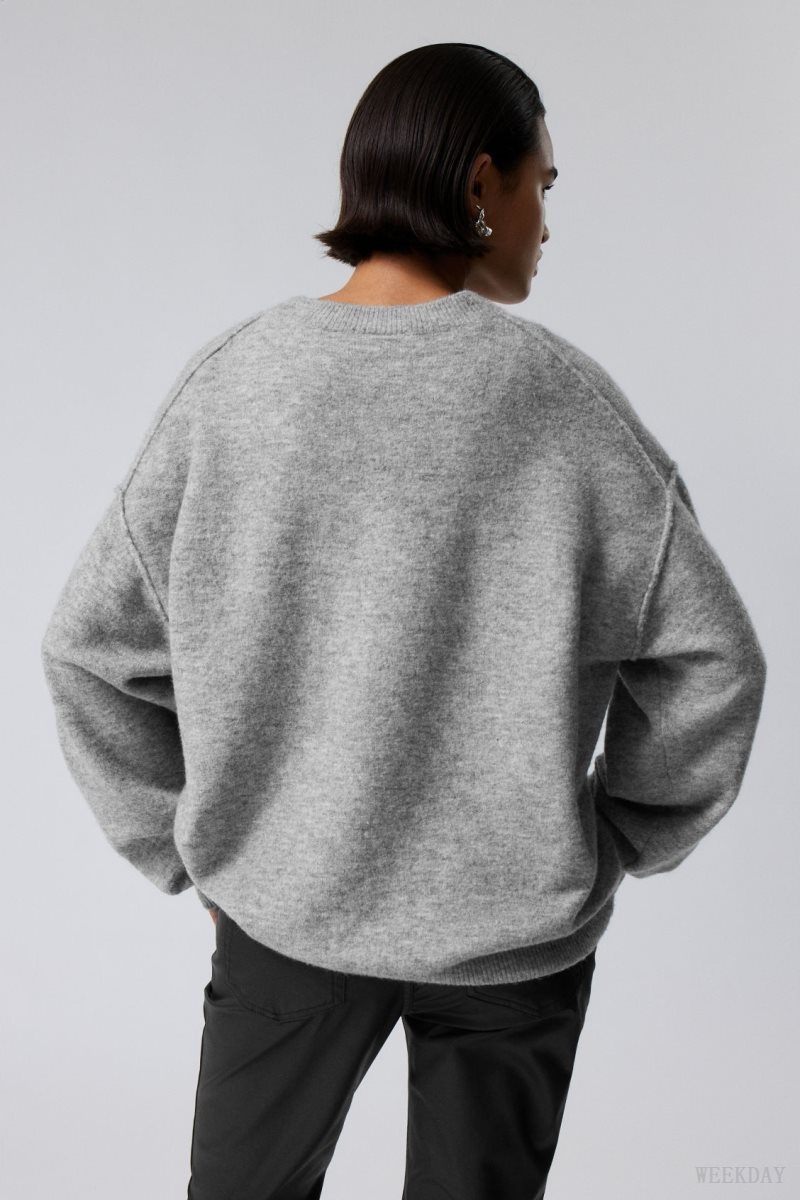 Grey Weekday Annie Knit Sweater | IGCA7355