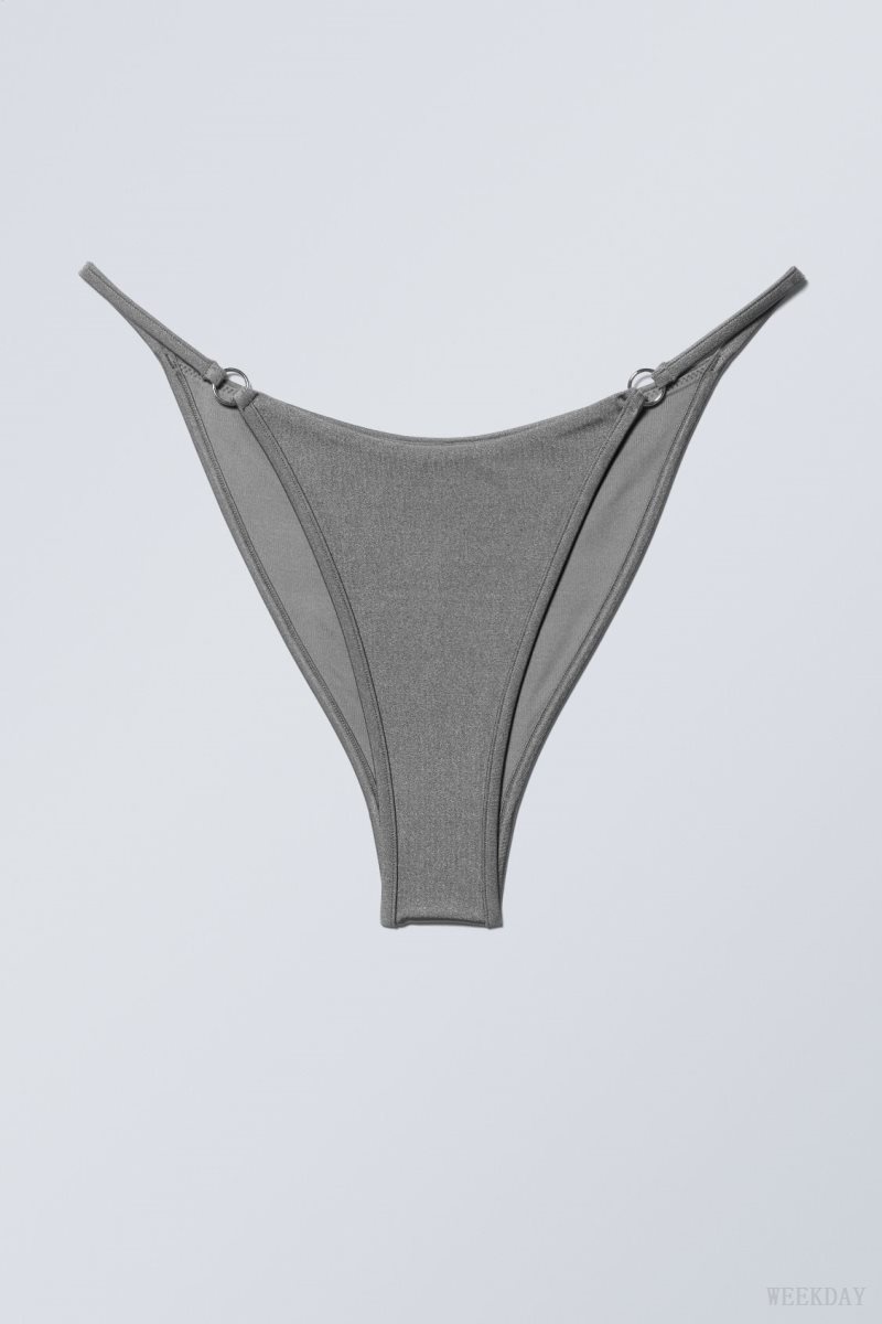 Grey Weekday Brazilian Tanga Bikini Bottoms | YZOL8327