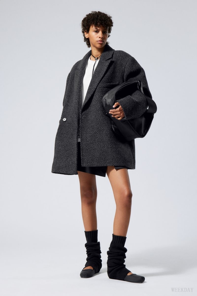 Grey Weekday Carla Oversized Wool Blend Jacket | WSNF3797