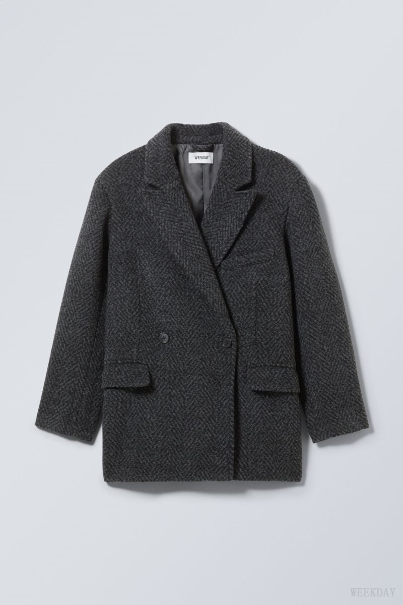 Grey Weekday Carla Oversized Wool Blend Jacket | WSNF3797