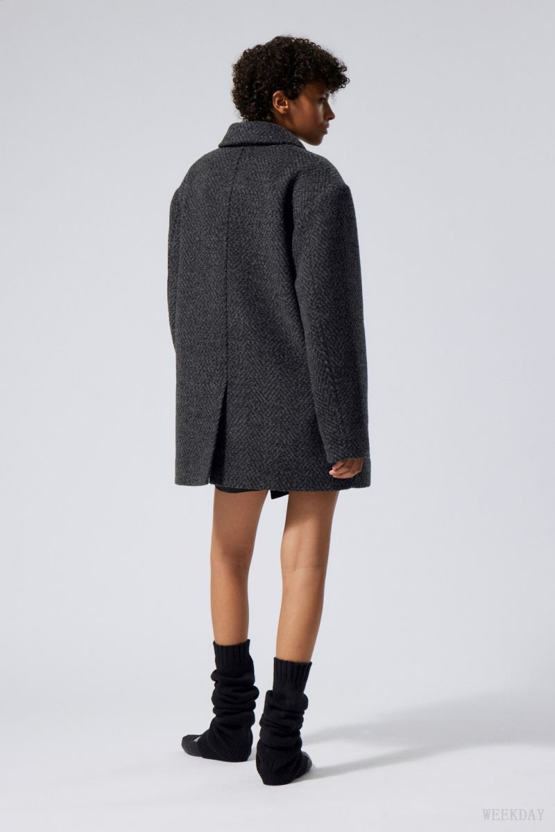 Grey Weekday Carla Oversized Wool Blend Jacket | WSNF3797