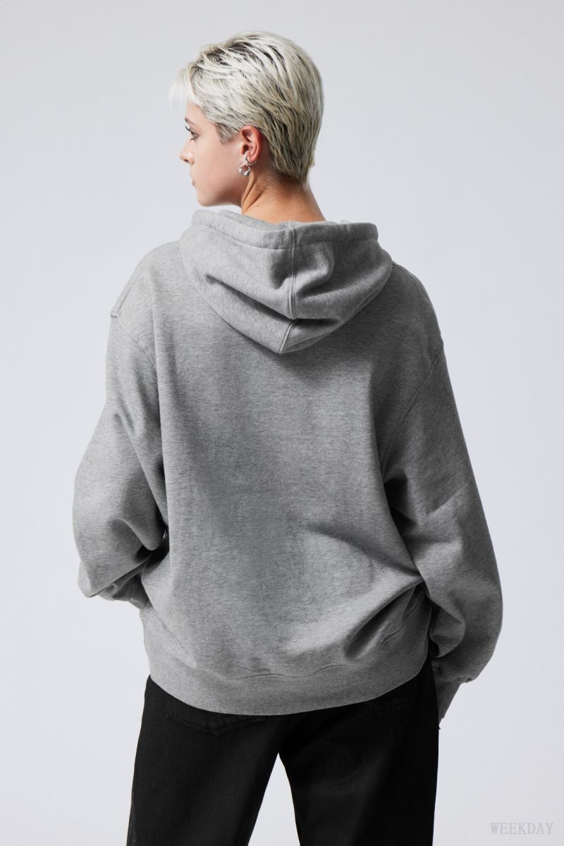 Grey Weekday Essence Relaxed Hoodie | BSWU4229