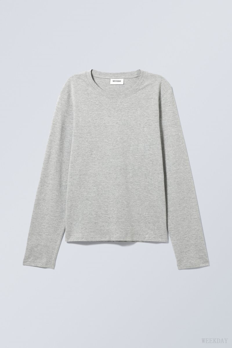 Grey Weekday Essence Standard Long Sleeve | MMDH7307