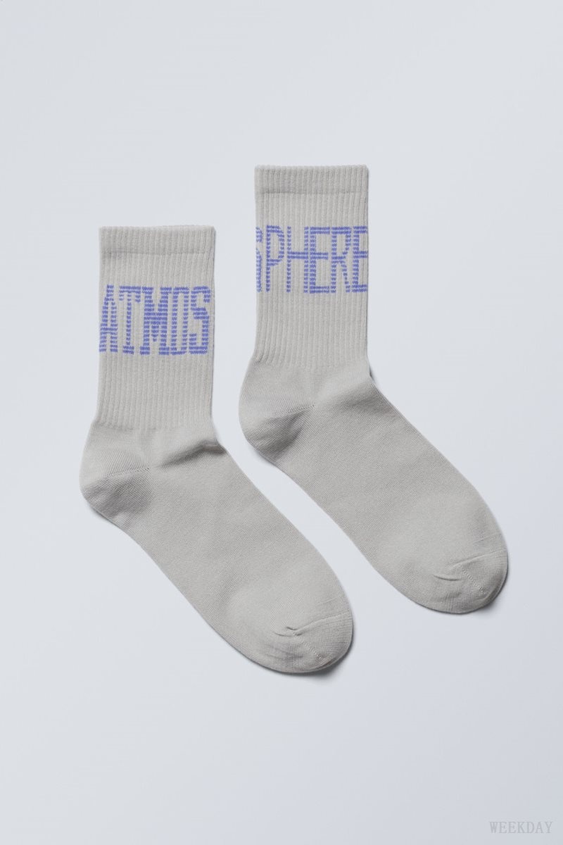 Grey Weekday Graphic Sport Sock | RMRW5224