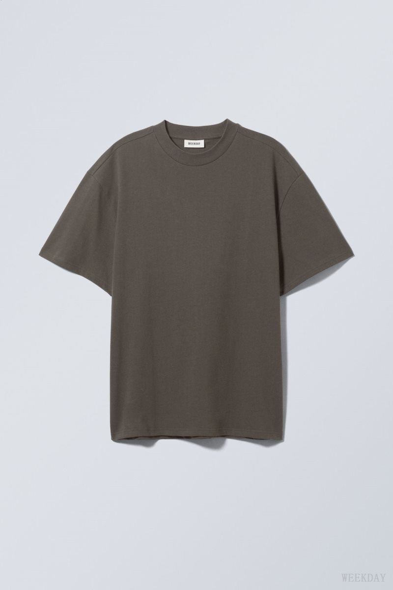 Grey Weekday Great Heavyweight T-shirt | GYPJ8987