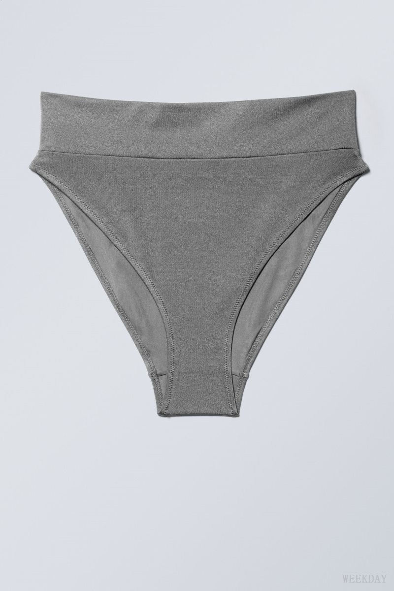 Grey Weekday Heat High Waist Bikini Bottoms | JHTS5565