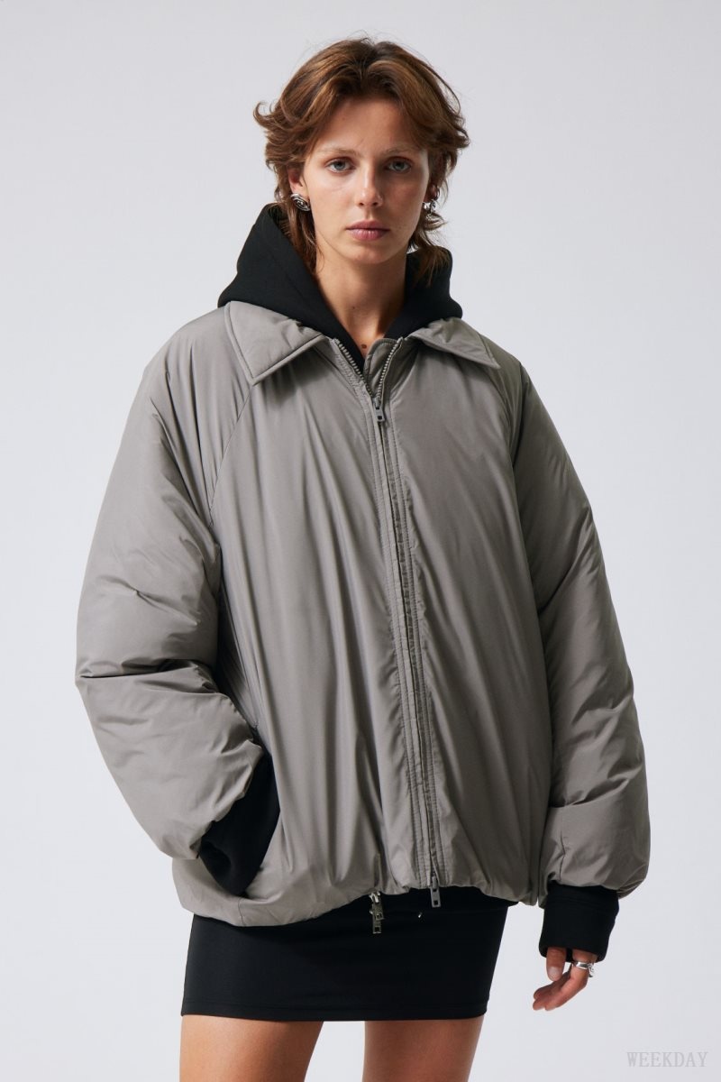 Grey Weekday Helena Padded Jacket | XRGH8651