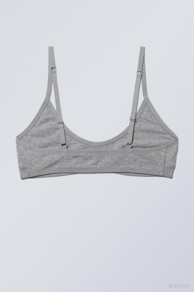 Grey Weekday Inez Scooped Cotton Bralette Bralette | JTRN8028