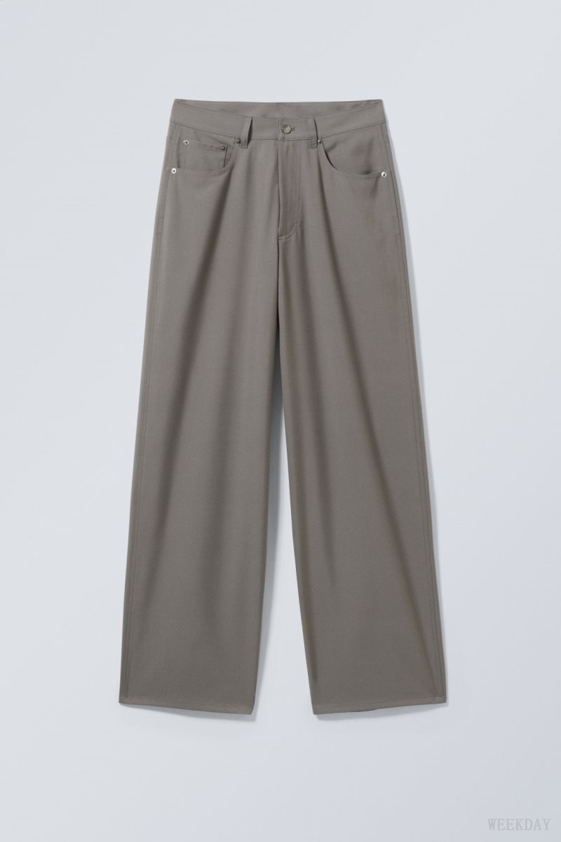 Grey Weekday Juun Baggy Trousers | YMHD4033