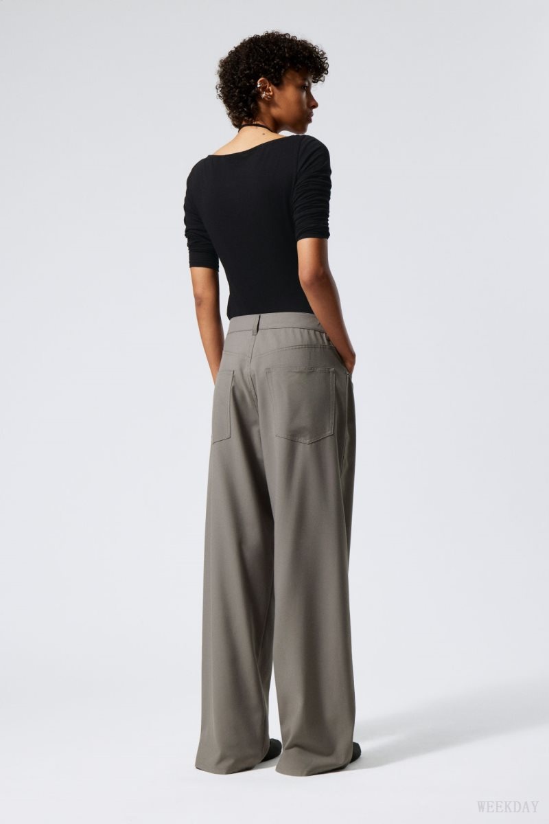 Grey Weekday Juun Baggy Trousers | YMHD4033