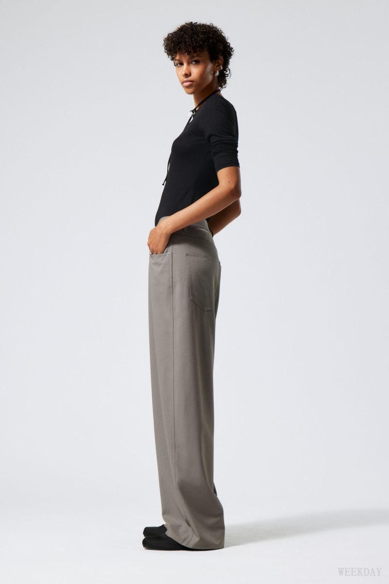 Grey Weekday Juun Baggy Trousers | YMHD4033