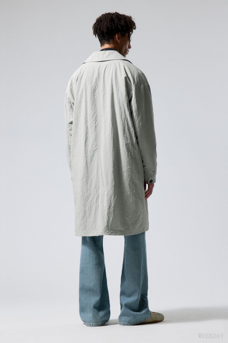 Grey Weekday Matty Oversized Nylon Coat | AFKE3564