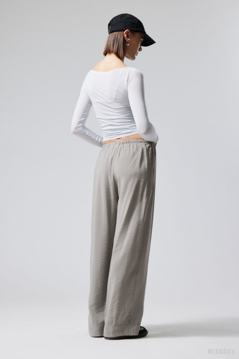 Grey Weekday Mia Structured Trousers | YSWU4839