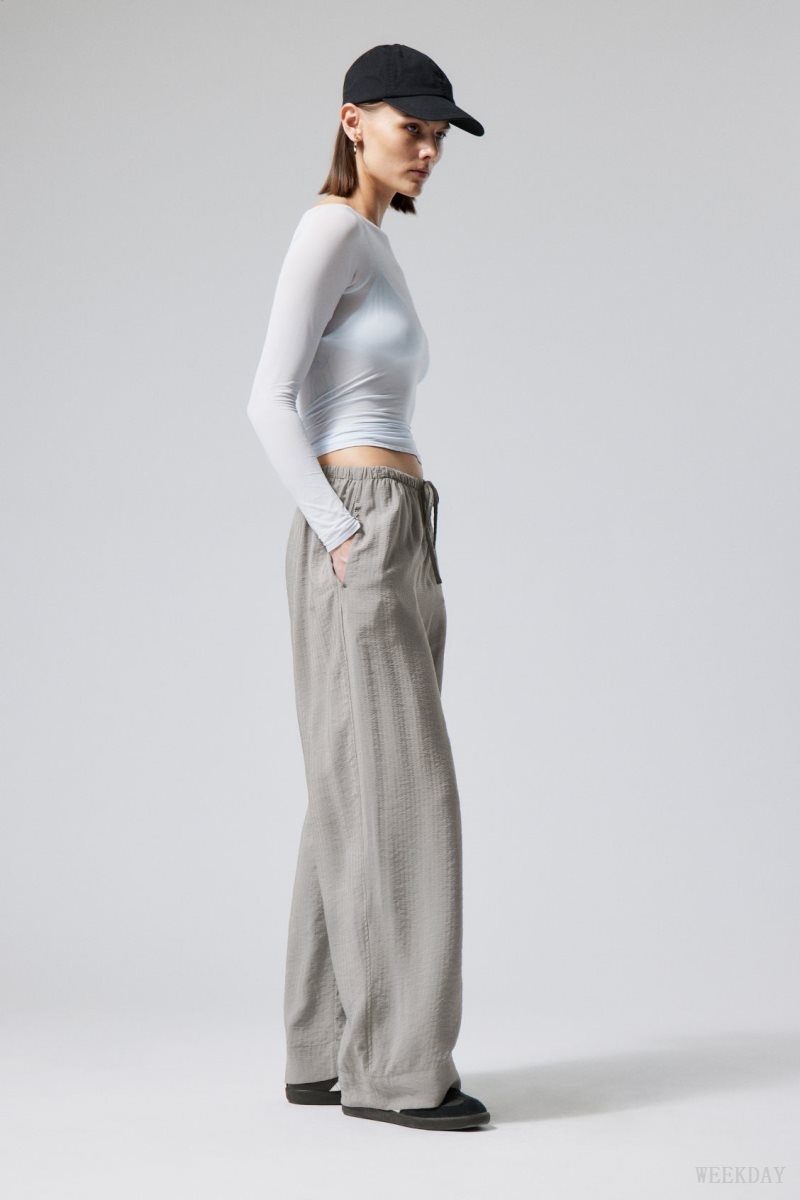 Grey Weekday Mia Structured Trousers | YSWU4839