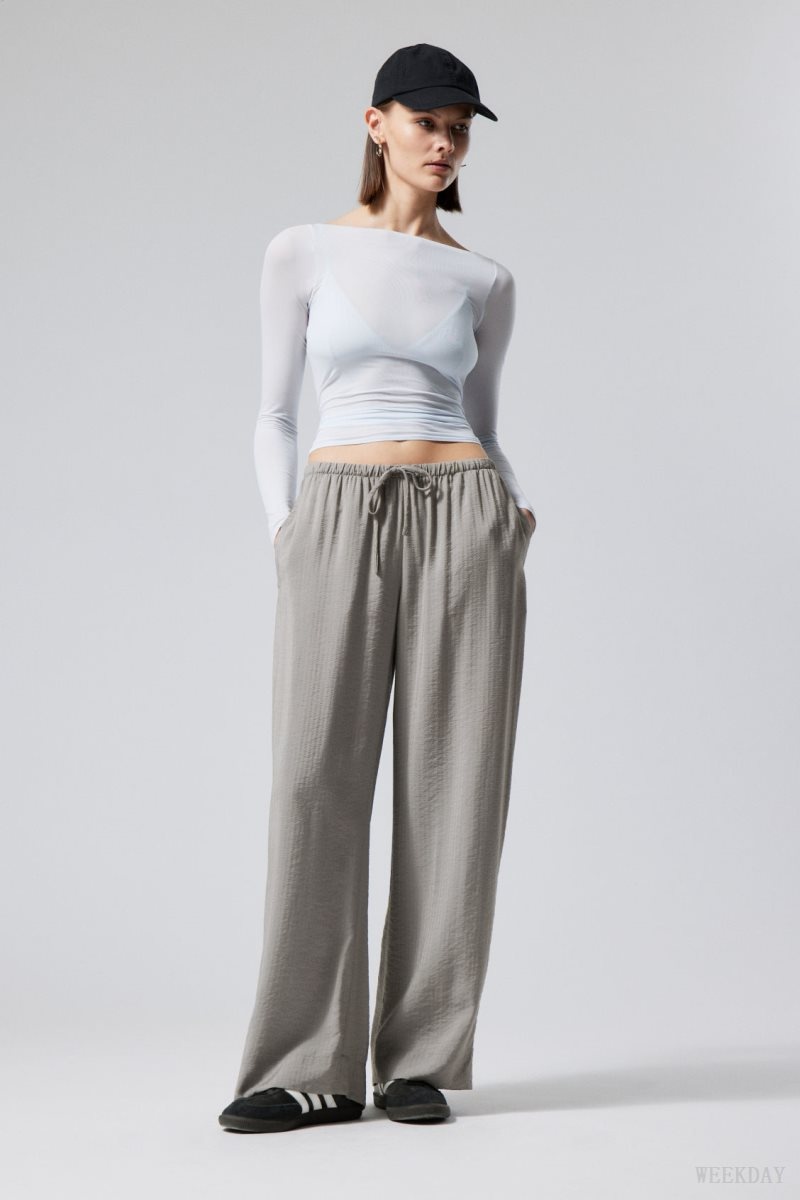 Grey Weekday Mia Structured Trousers | YSWU4839