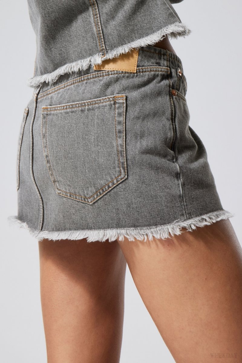 Grey Weekday Ontario Denim Mini Skirt | JMMQ0187