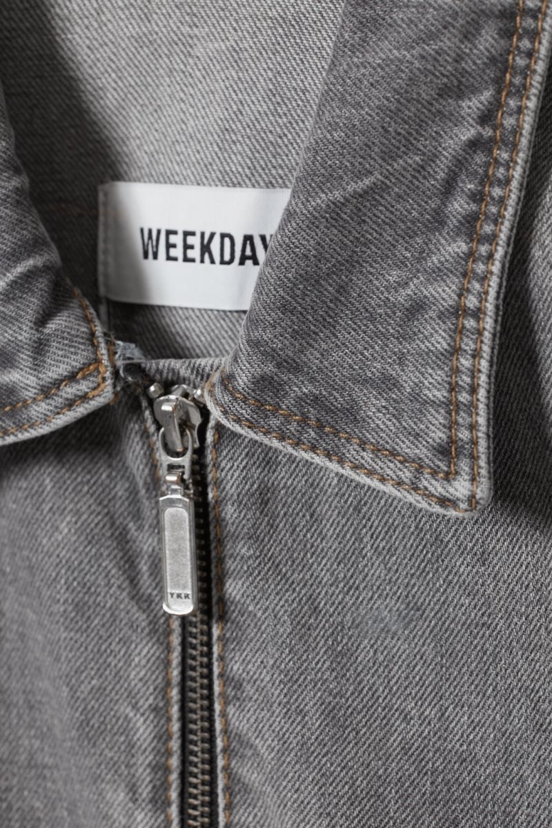 Grey Weekday Ontario Denim Zip Jacket | PQRS4930