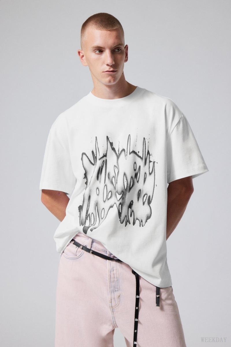 Grey Weekday Oversized Graphic Printed T-shirt | NPIQ7681