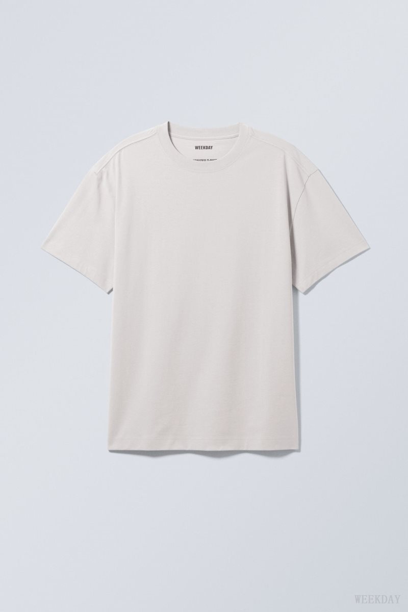 Grey Weekday Oversized Heavyweight T-shirt | NPUD5951