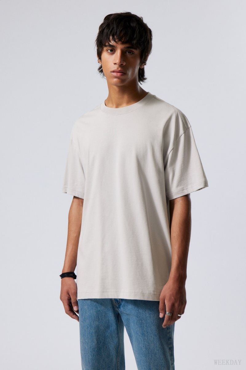 Grey Weekday Oversized Heavyweight T-shirt | NPUD5951