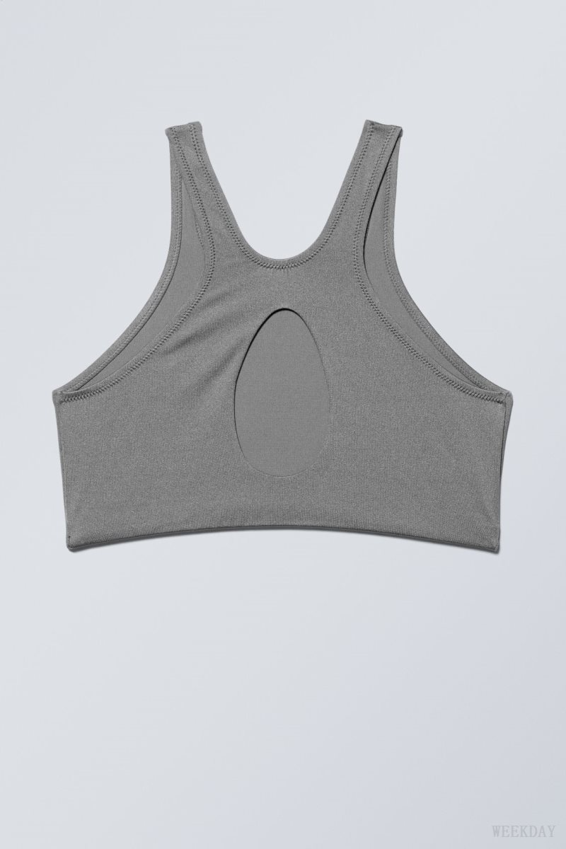 Grey Weekday Racerback Bikini Top | PYMZ8543