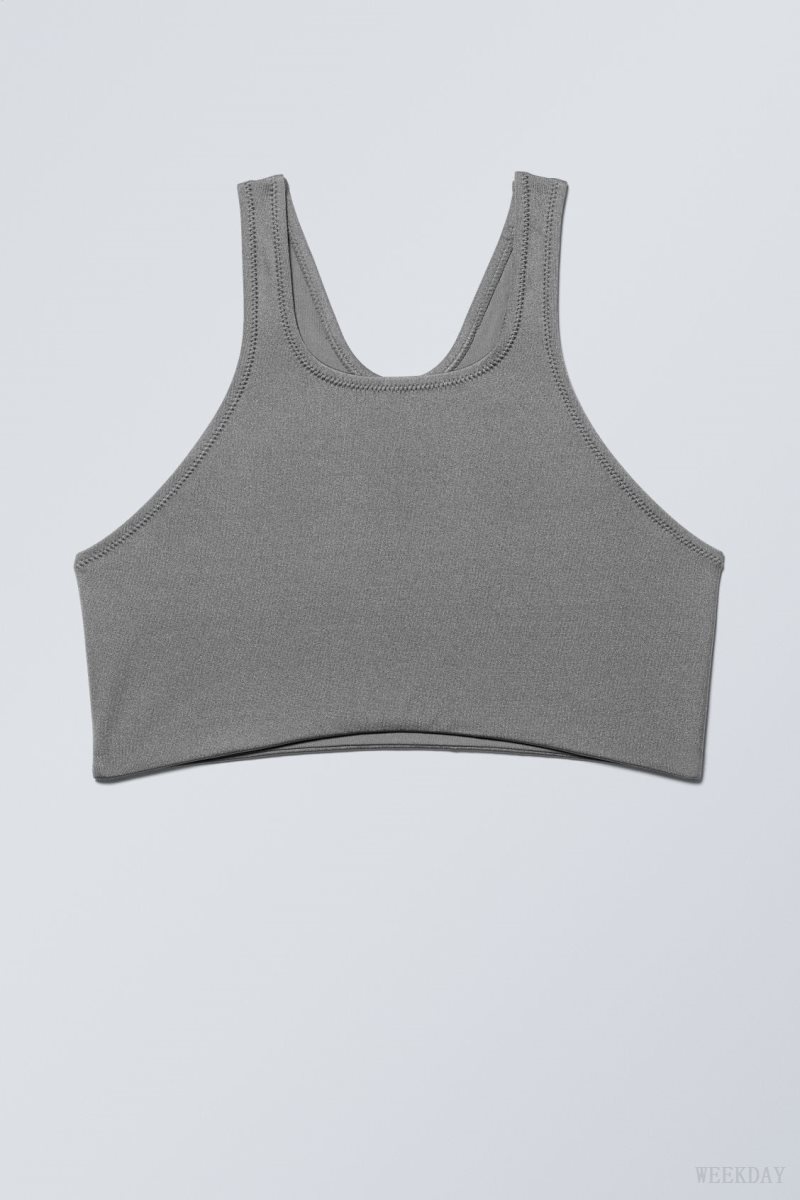 Grey Weekday Racerback Bikini Top | PYMZ8543