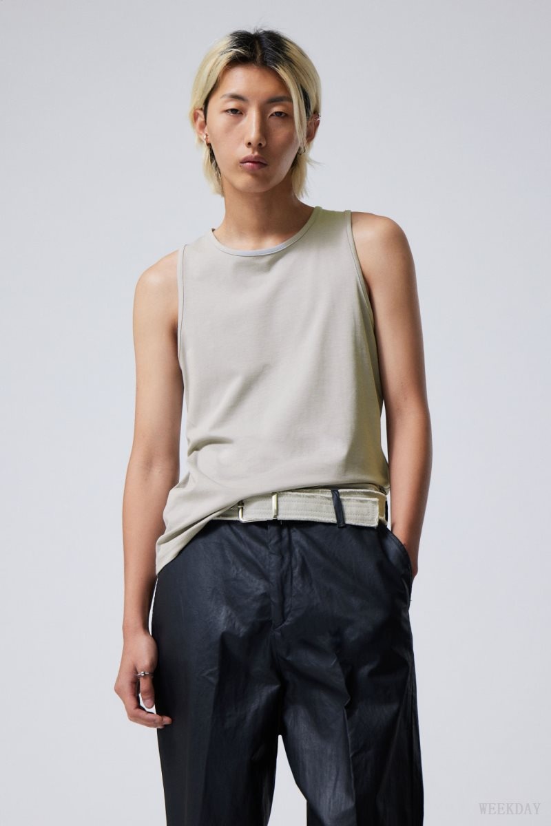 Grey Weekday Regular Tank Top | TZSK7884