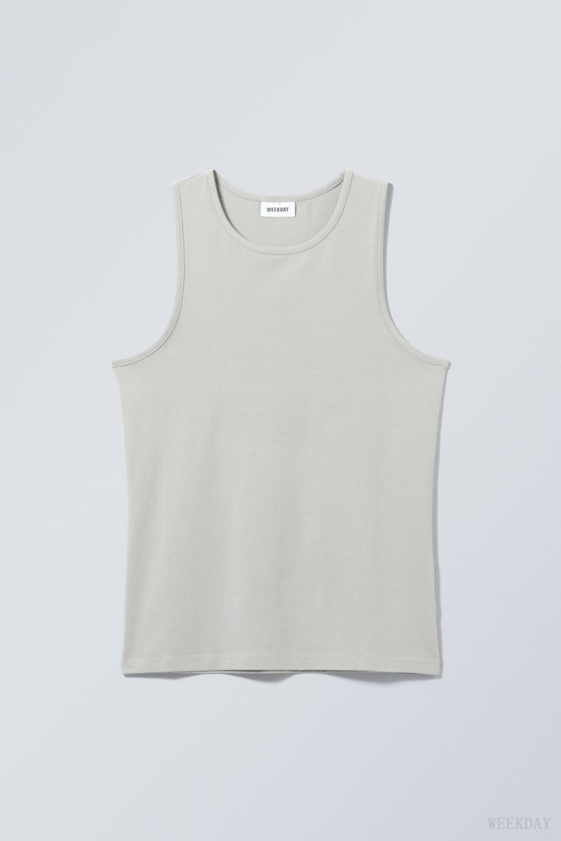 Grey Weekday Regular Tank Top | TZSK7884