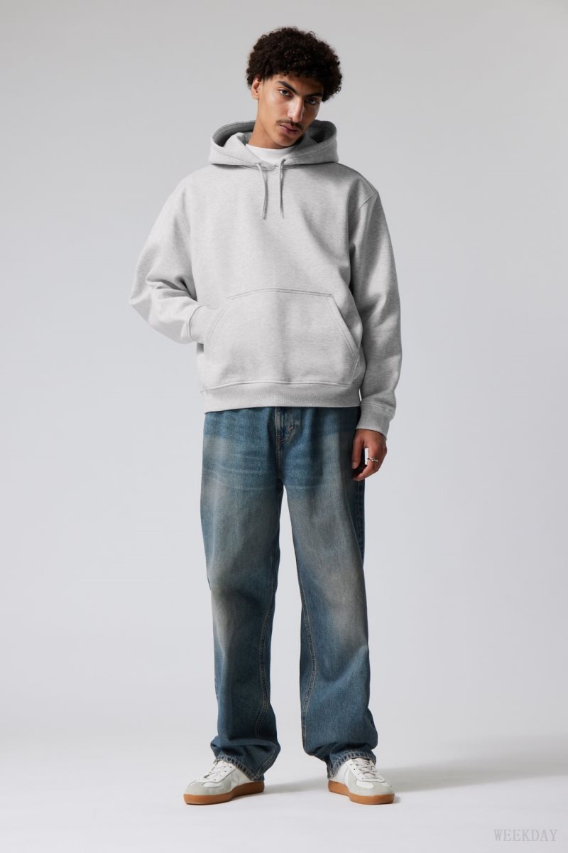 Grey Weekday Relaxed Heavy Hoodie | SLCR7052