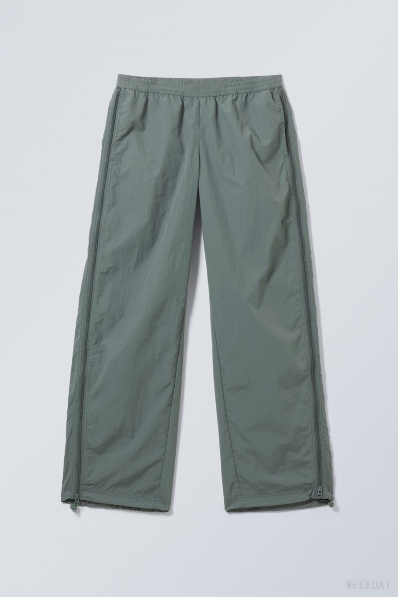 Grey Weekday Simona Side Zip Track Trousers | FNMX9258