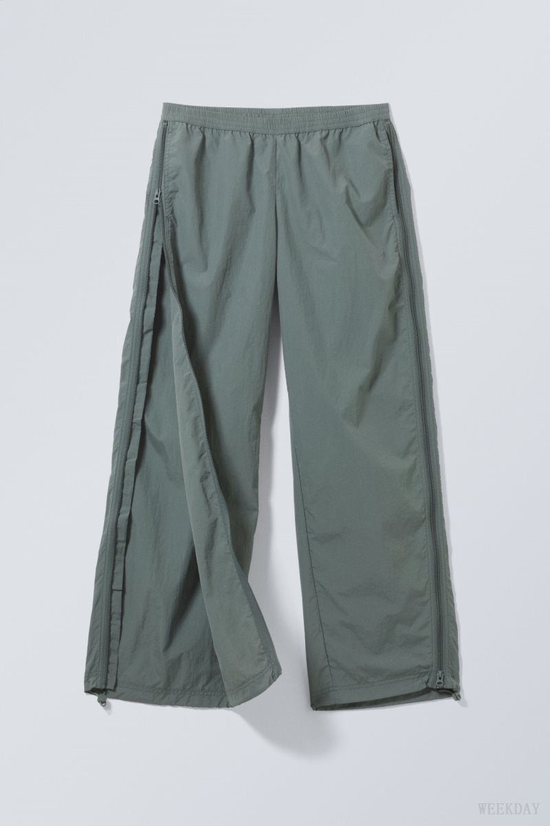 Grey Weekday Simona Side Zip Track Trousers | FNMX9258