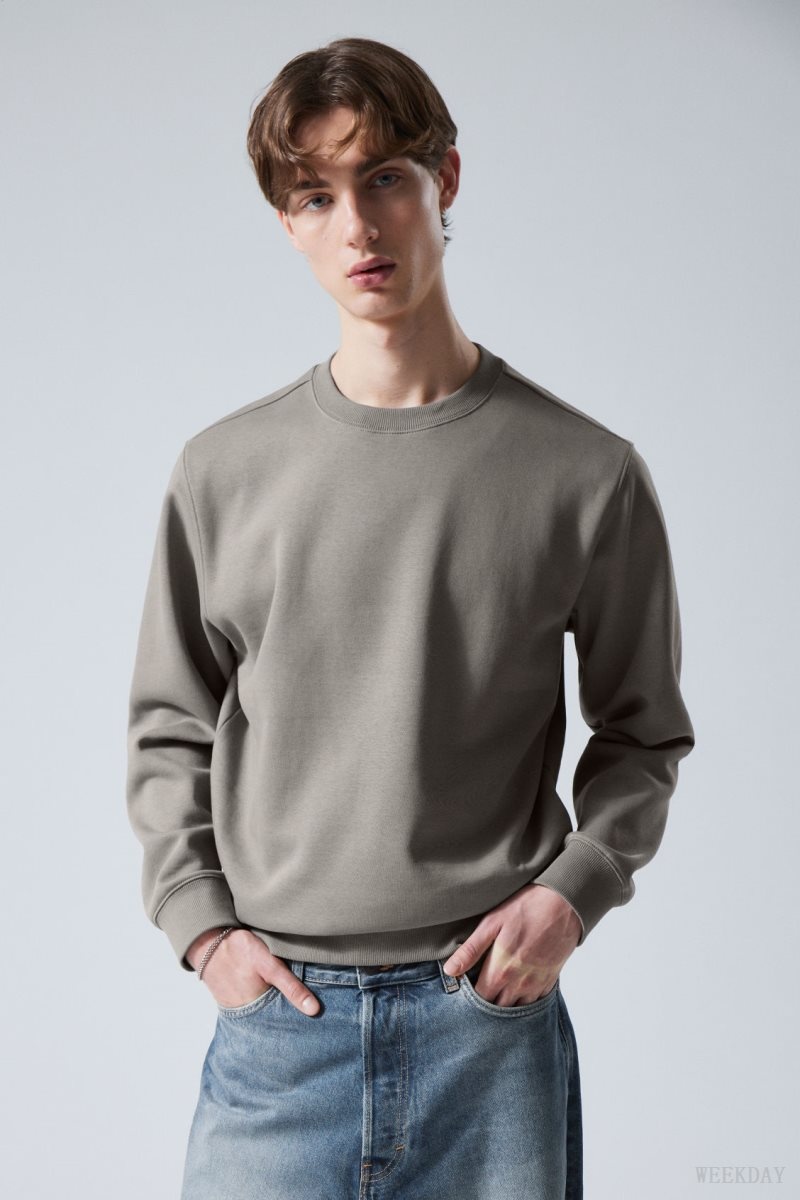 Grey Weekday Standard Midweight Sweatshirt | HNOY9068