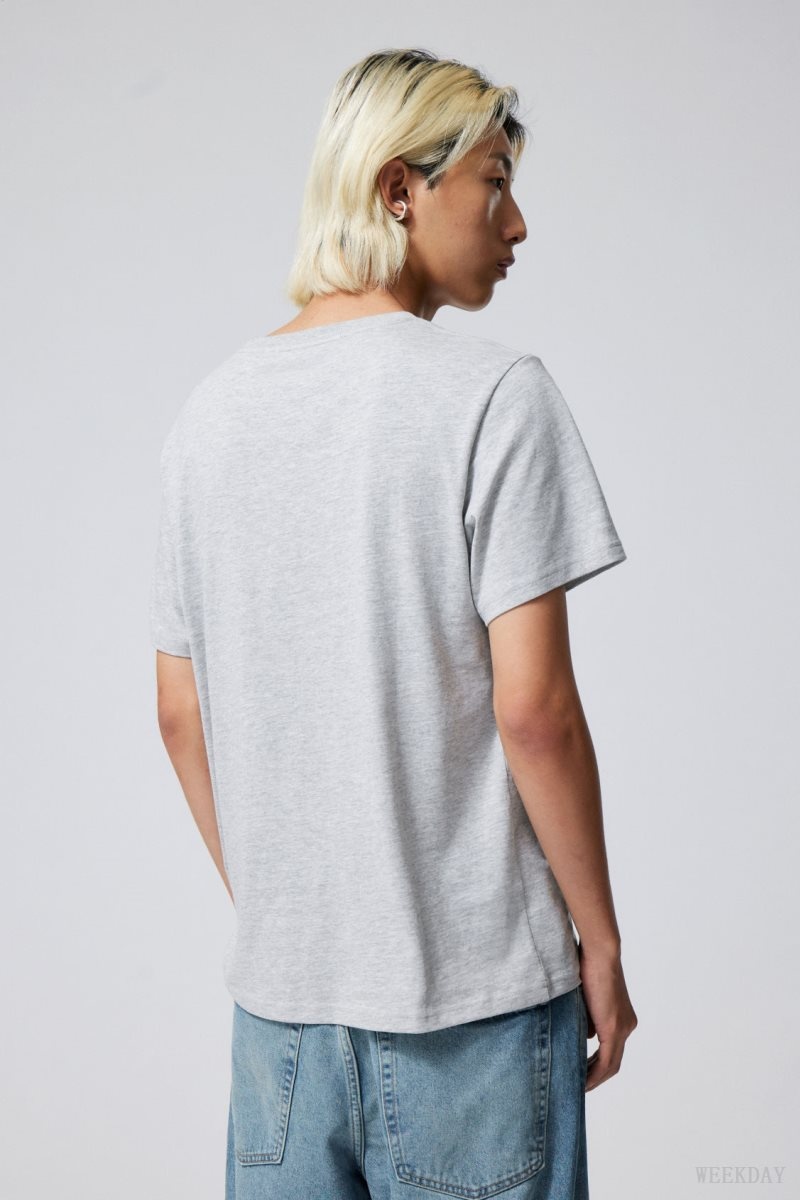 Grey Weekday Standard Midweight T-shirt | FPIS9555