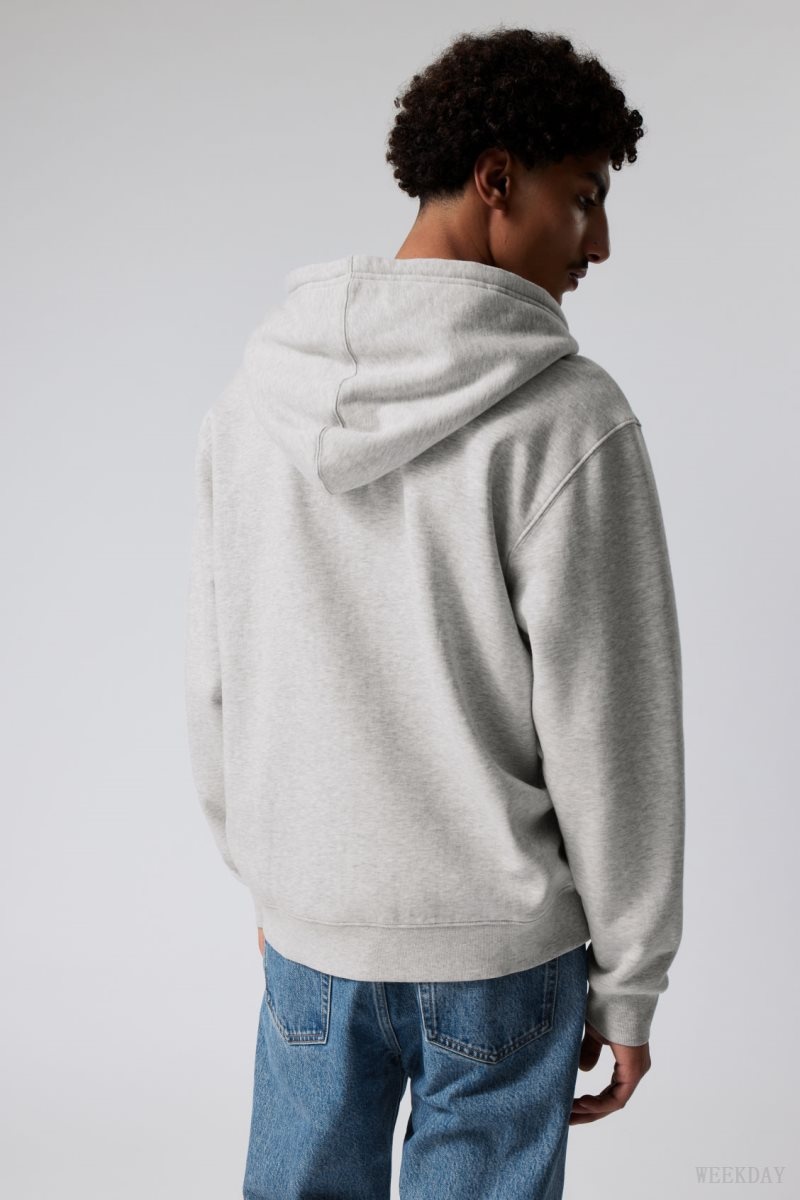 Grey Weekday Standard Midweight Zip Hoodie | JEBZ1843