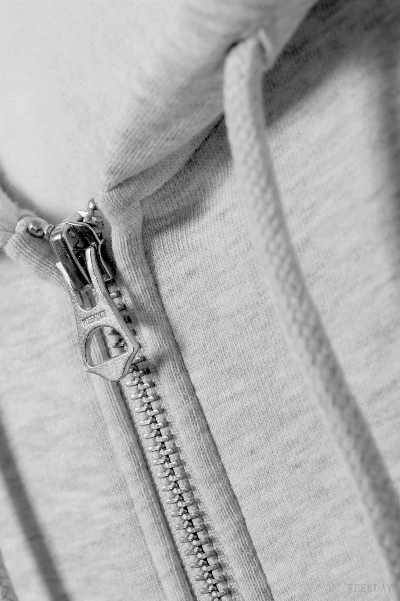 Grey Weekday Standard Midweight Zip Hoodie | JEBZ1843