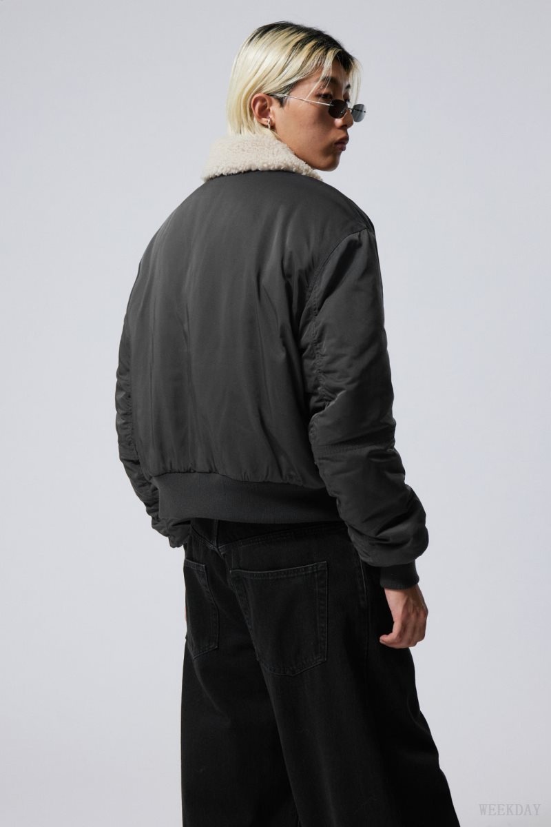 Grey Weekday Timo Regular Bomber Jacket | FRKB7096