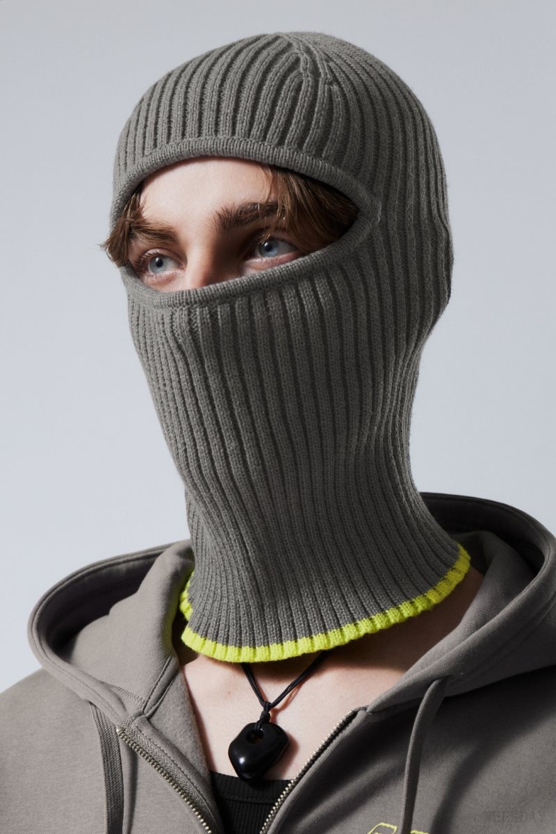 Grey / Yellow Weekday Bell Balaclava | PRGG8347