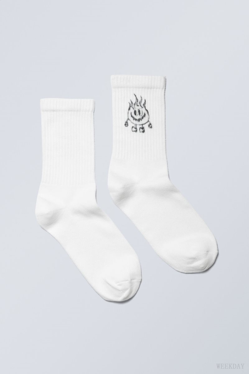 Happy Flame Weekday Graphic Sport Sock | PNGI2042