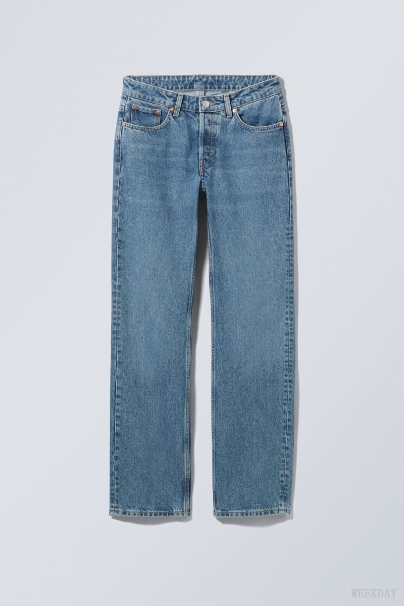 Harper Weekday Pin Mid Straight Jeans | KVVH9023