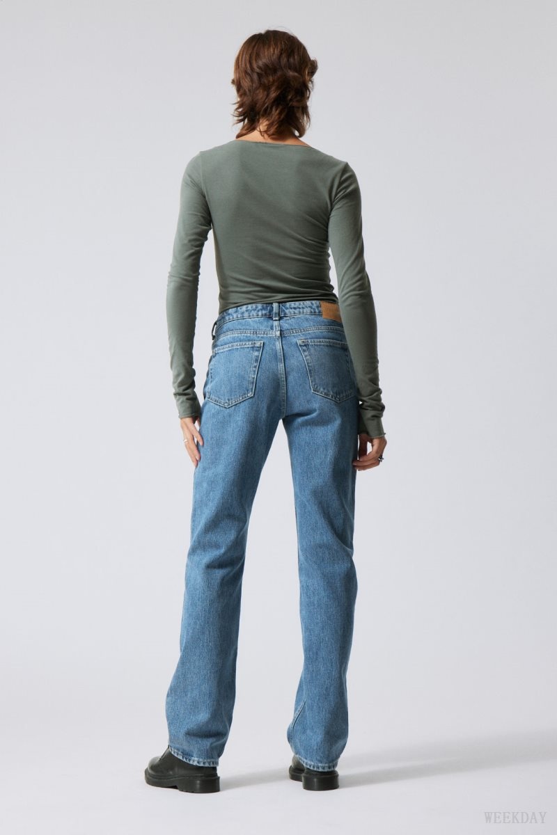 Harper Weekday Pin Mid Straight Jeans | KVVH9023