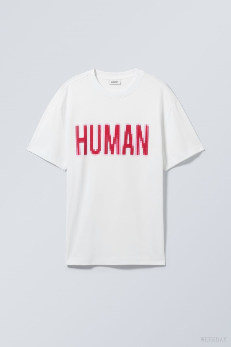 Human Weekday Oversized Graphic Printed T-shirt | GUDB5187