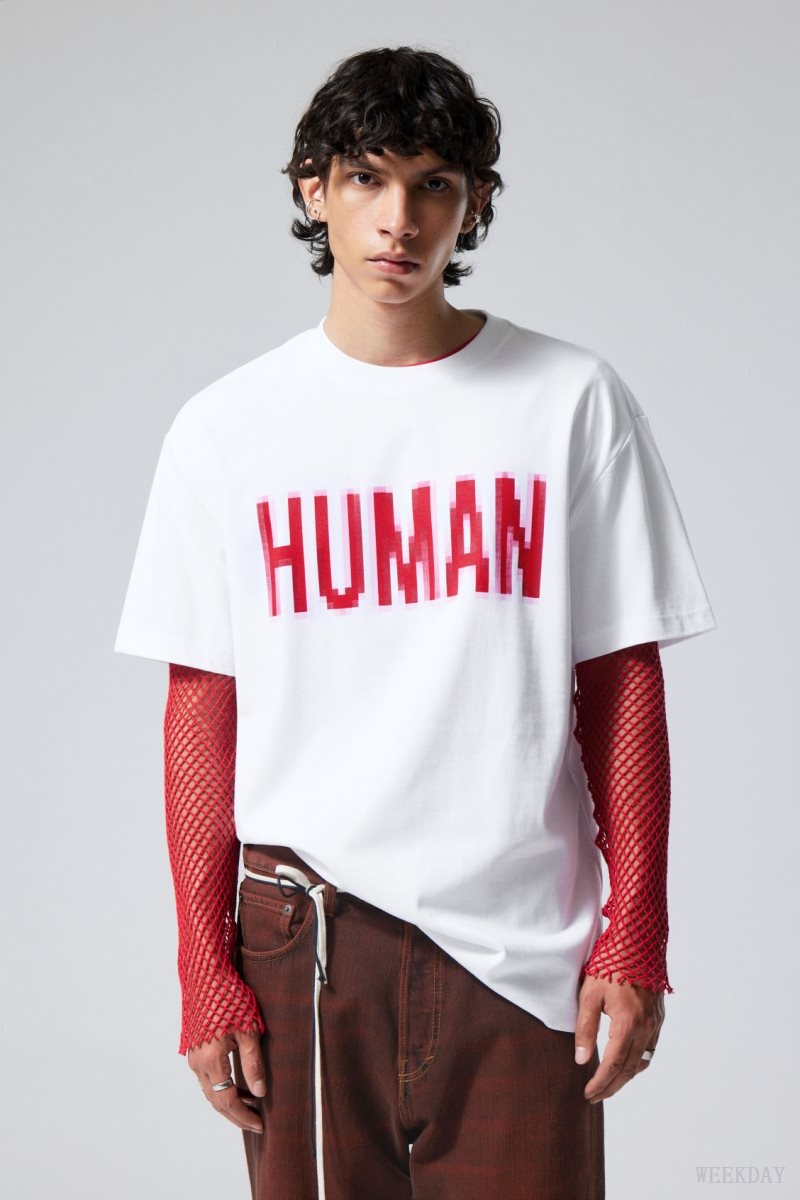 Human Weekday Oversized Graphic Printed T-shirt | GUDB5187