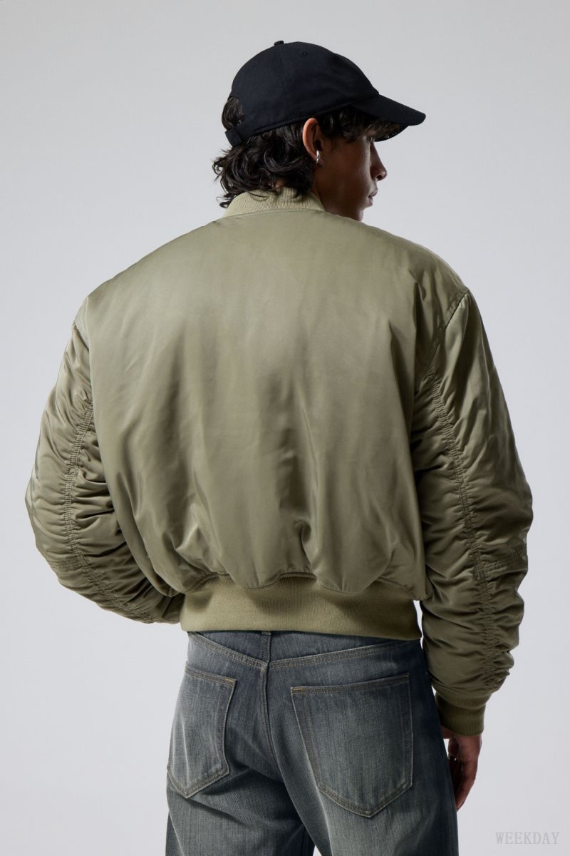 Khaki Green Weekday Jon Bomber Jacket | NFMH5427