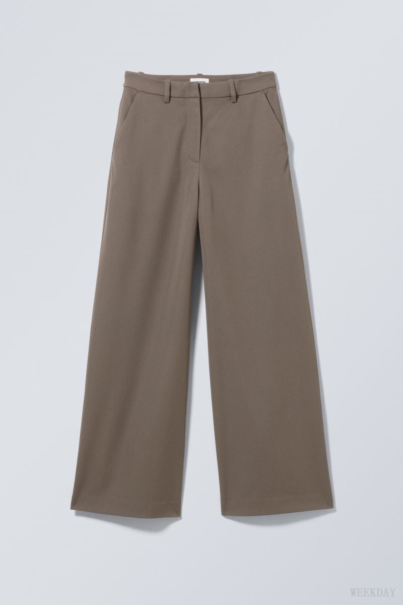 Khaki Green Weekday Tate Suiting Trousers | XOWX0484