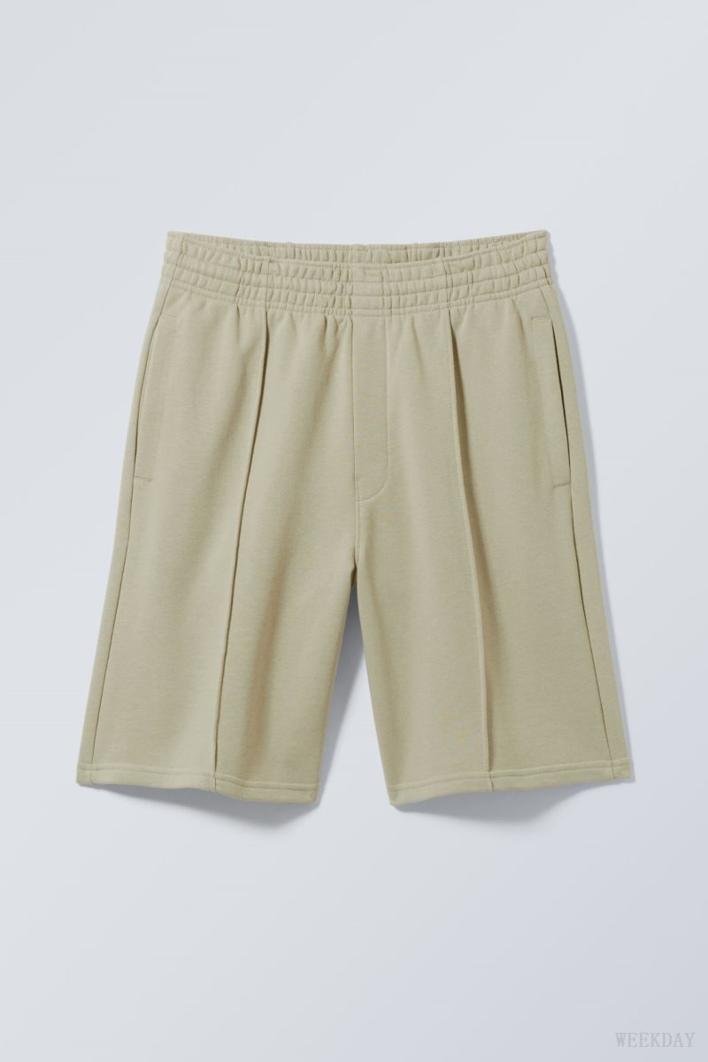 Khaki Weekday Ken Terry Lightweight Shorts | BQAT0975